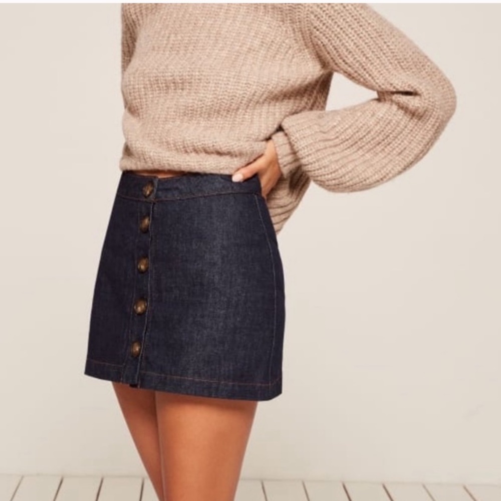 Dark denim mini skirt